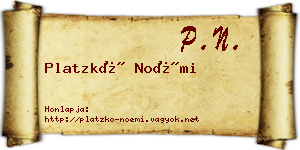 Platzkó Noémi névjegykártya
